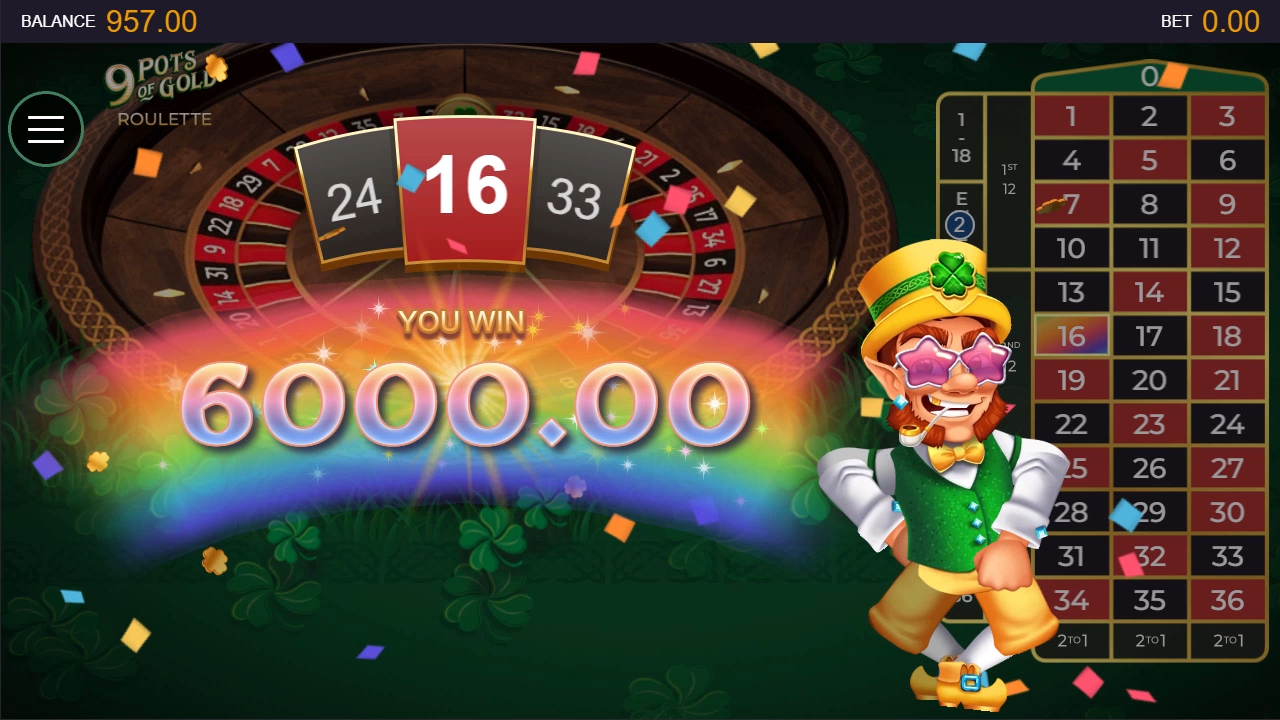 9 pots of gold roulette big win