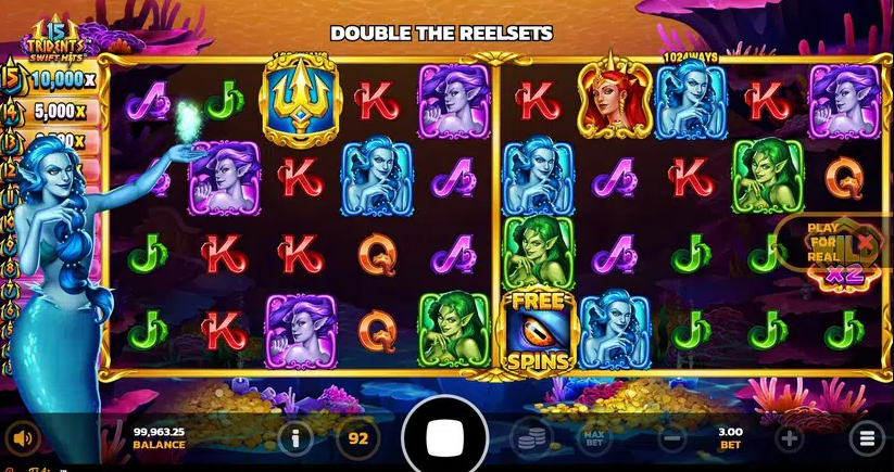 15 Tridents Slot double reel sets