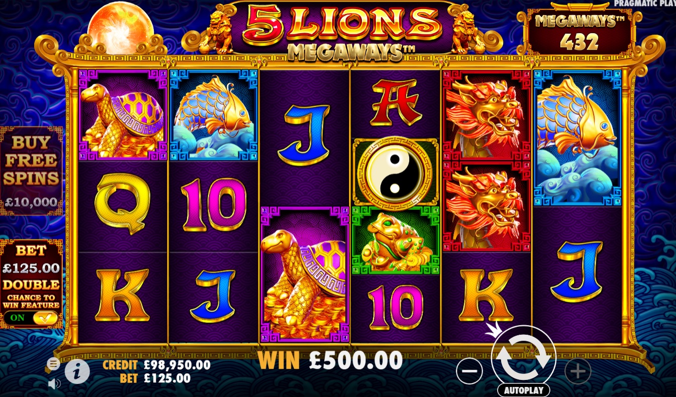 5 lions megaways slot big win