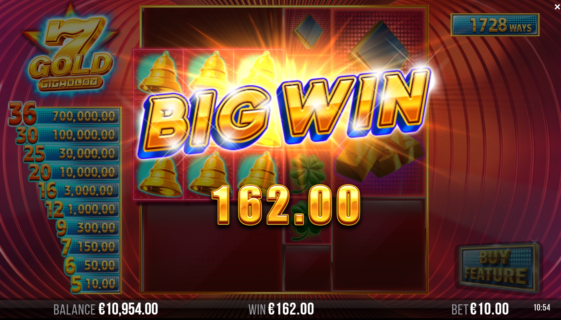 7 Gold Gigablox slot big win