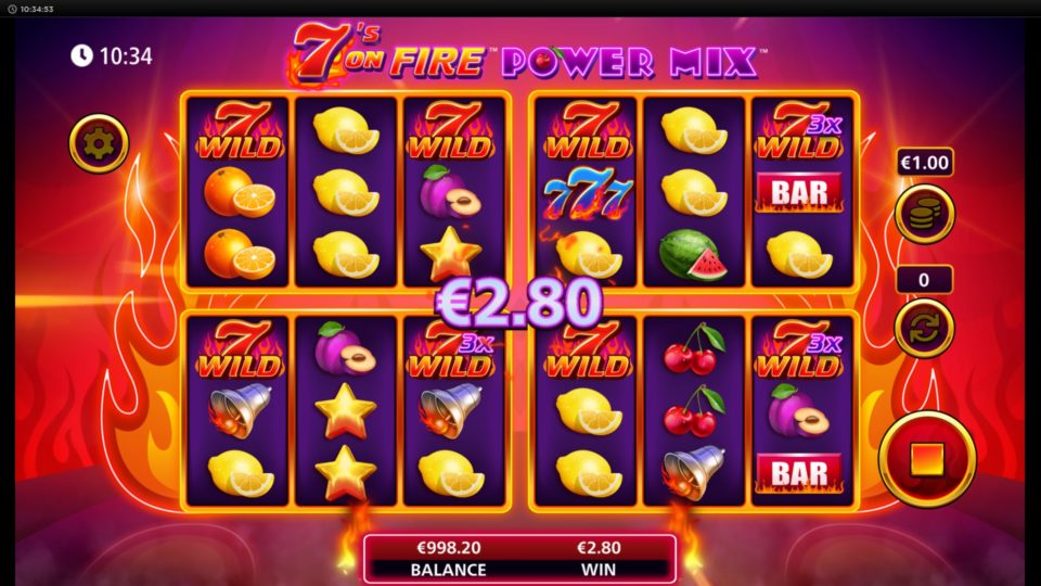 7s On Fire Power Mix Slot Win