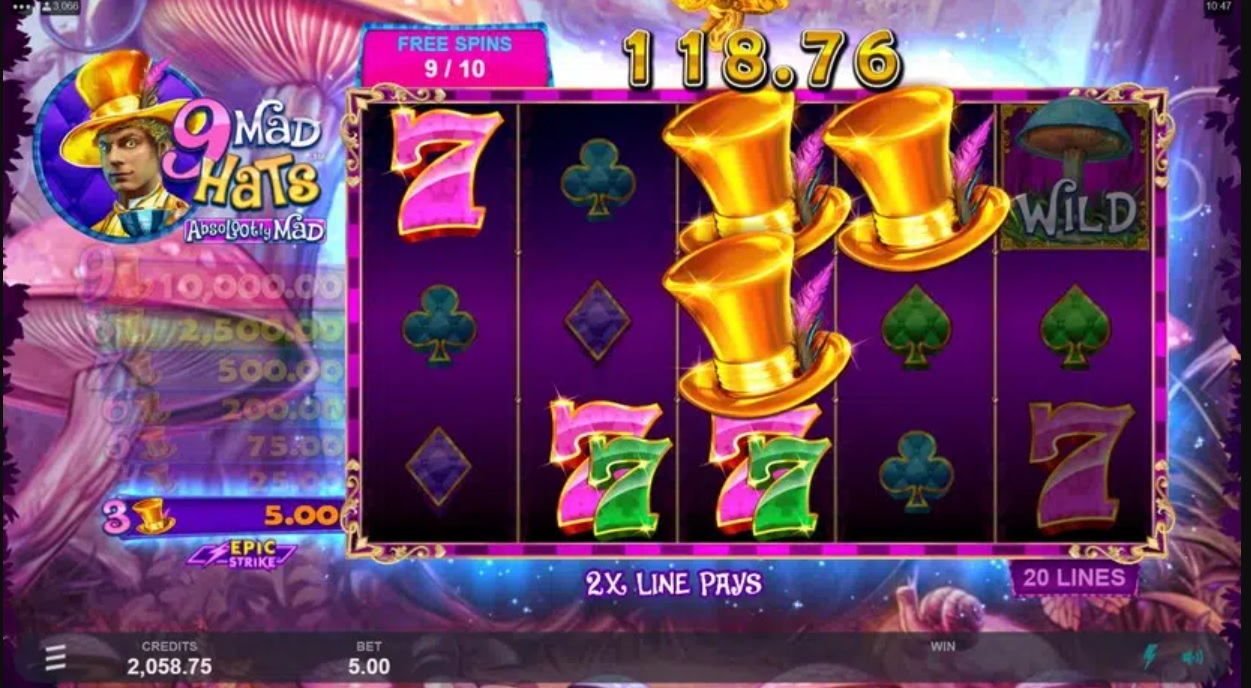 9 Mad Hats Slot Big Win