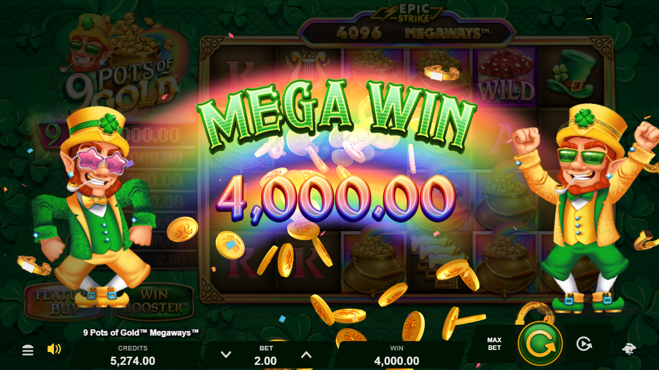 9 pots of gold megaways slot mega win