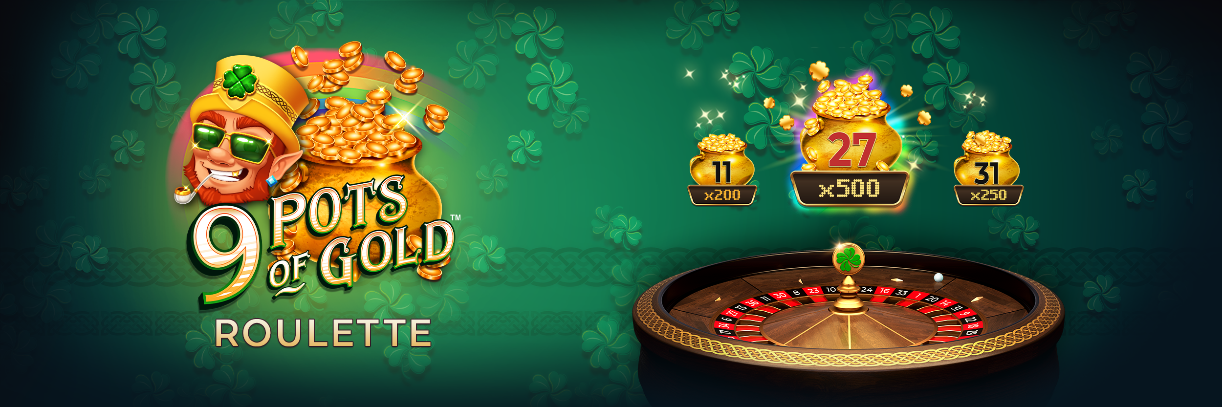 9 pots of gold roulette logo