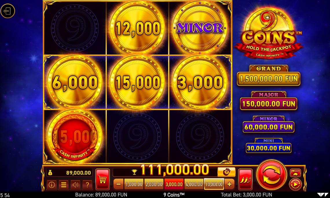 9 coins slot big win