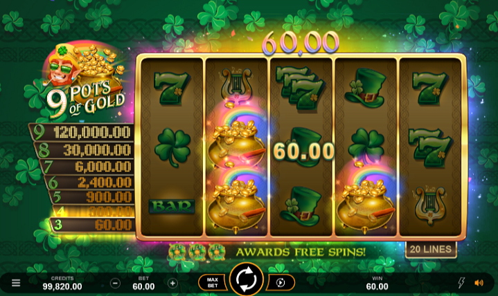 9 pots of gold slot bonus