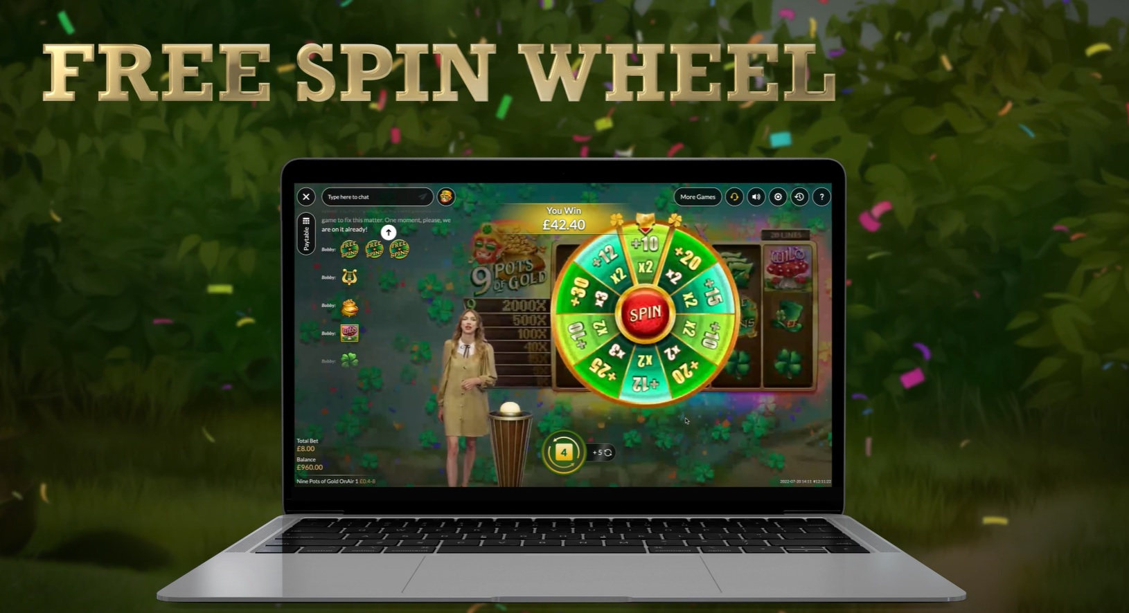 9 pots of gold live slot free spins