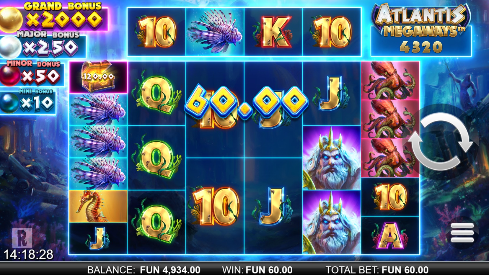 Atlantis megaways slot big win