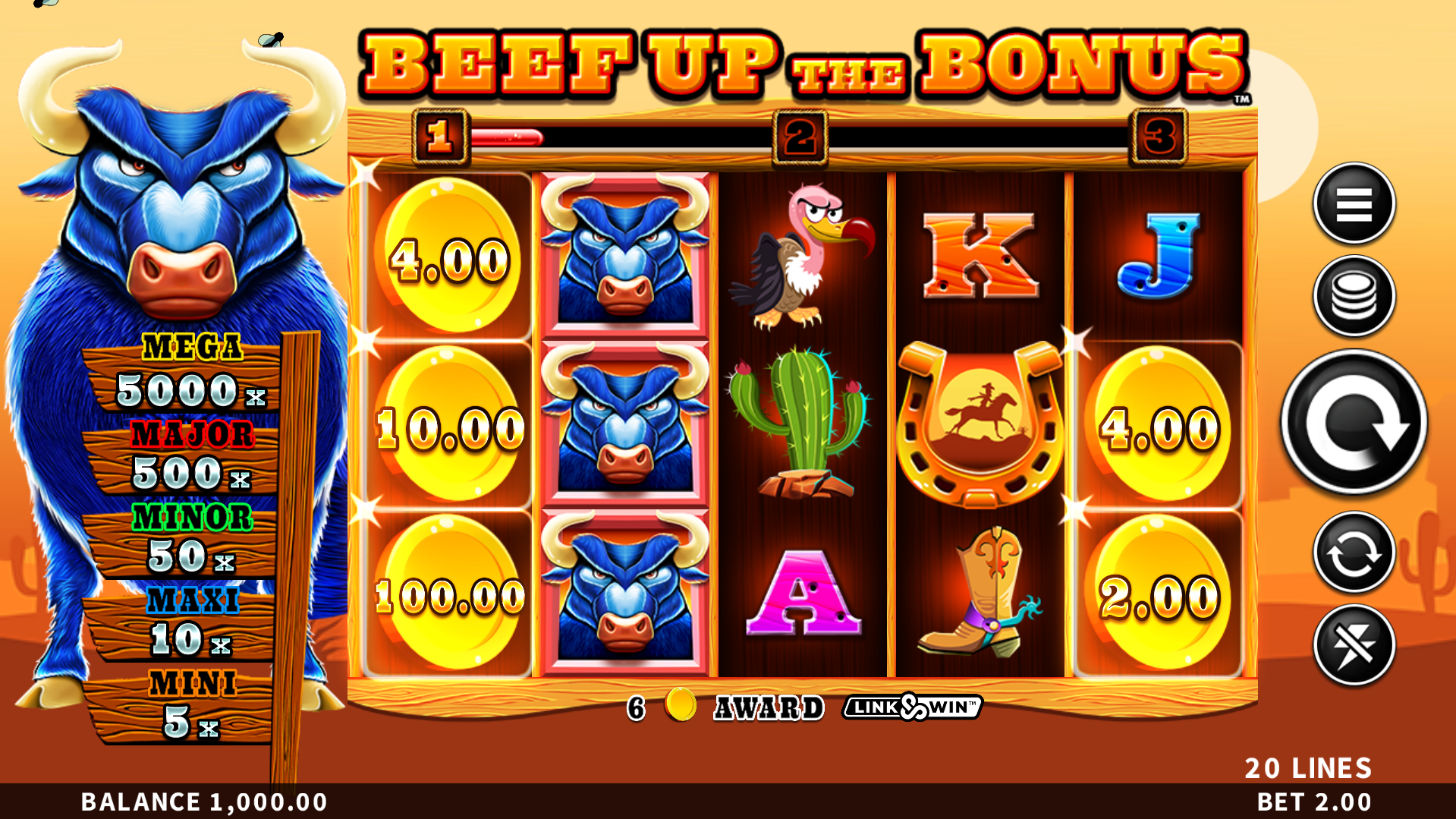 Beef up the bonus slot base game screenshot