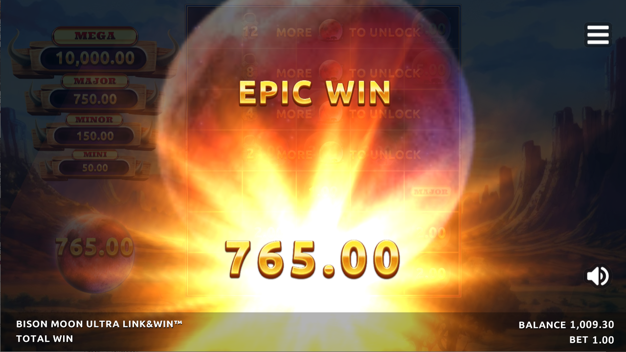 Bison Moon ultra link and win slot epic win