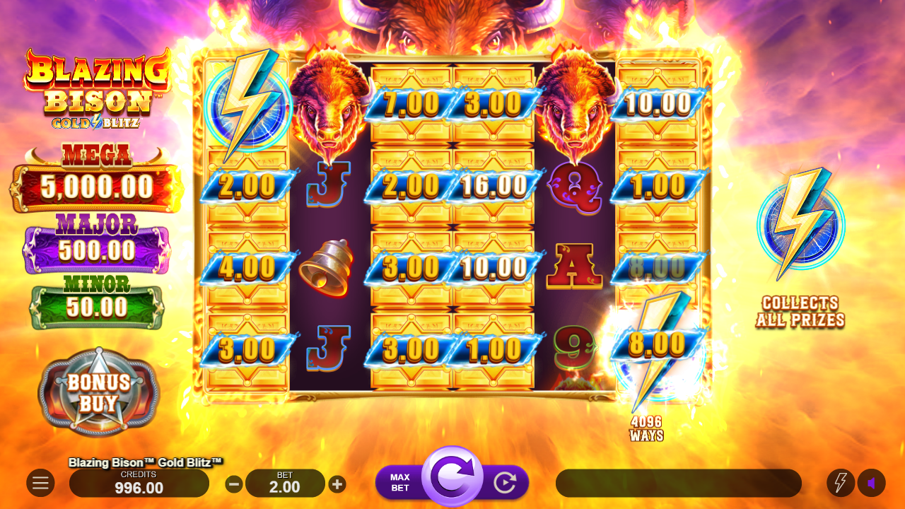 Blazing Bison Gold Blitz slot cash collect feature