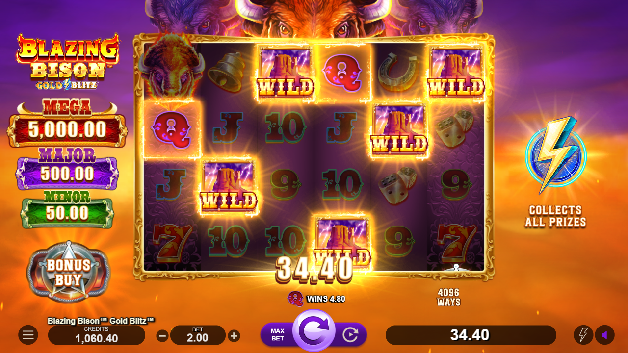 Blazing Bison Gold Blitz slot wild feature