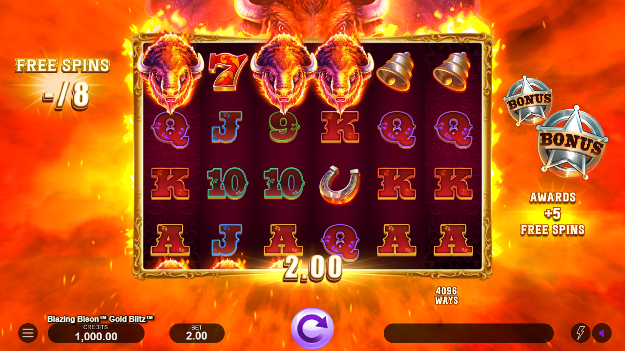 Blazing Bison Gold Blitz slot free spins feature