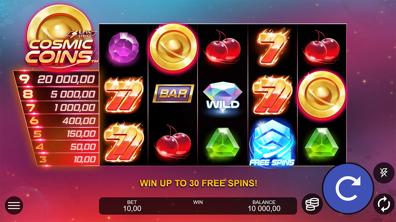 Cosmic Coins Slot base theme