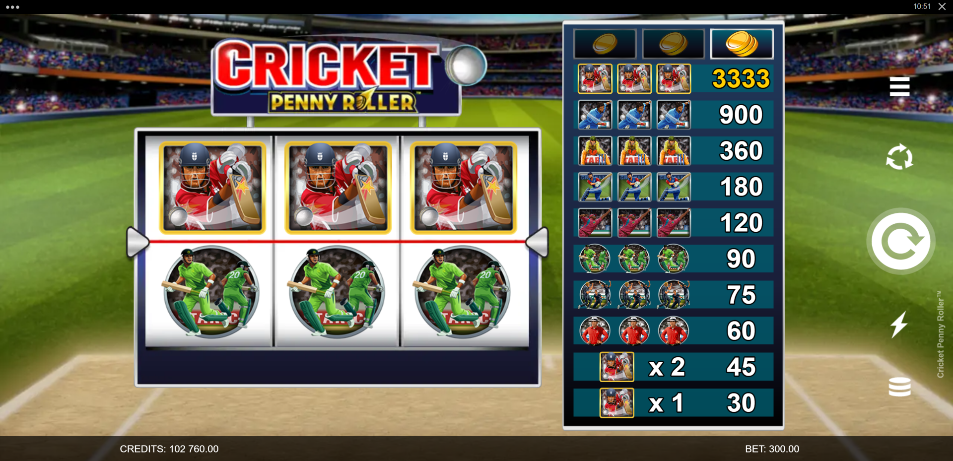 Cricket Penny Roller Slot features