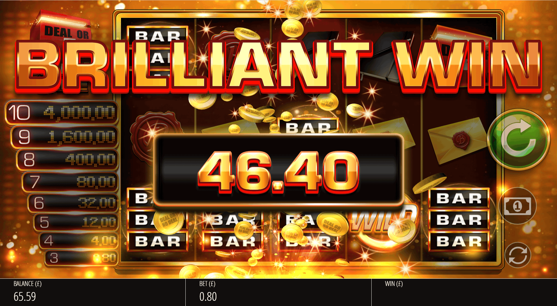 Deal or No Deal Golden Game Slot Big win