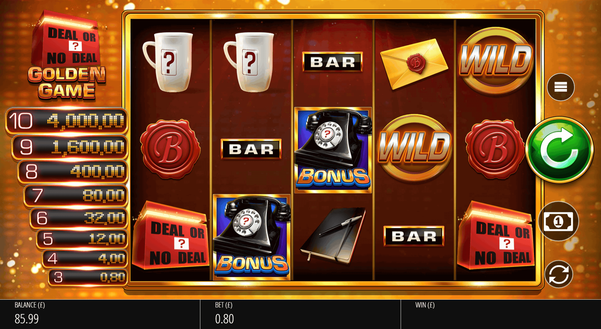 Deal or No Deal Golden Game Slot Demo