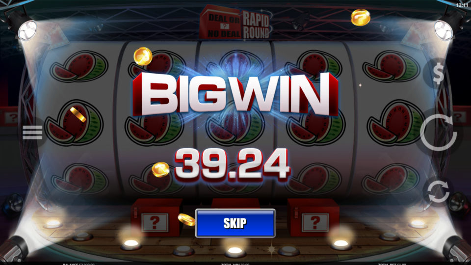 Deal or no Deal Rapid Round Slot Big Win