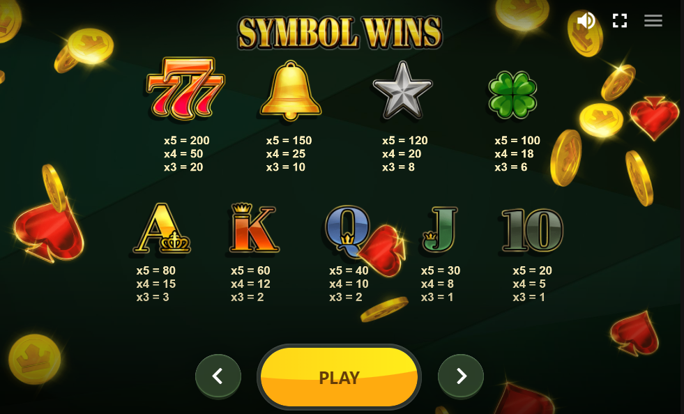 Diamond Royale Slot paytable