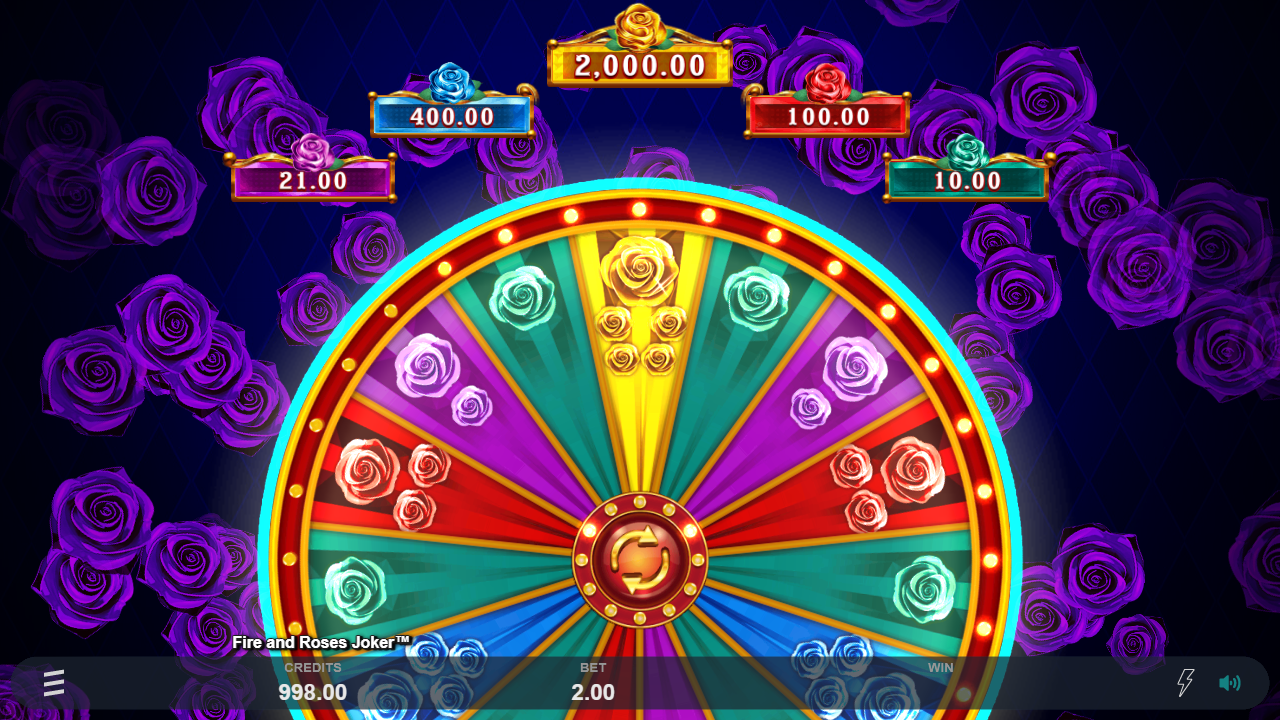 Fire and Roses Joker jackpot wheel bonus round