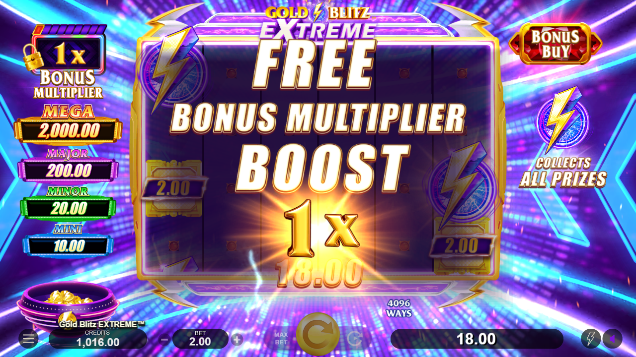 Gold Blitz extreme slot bonus multipliers