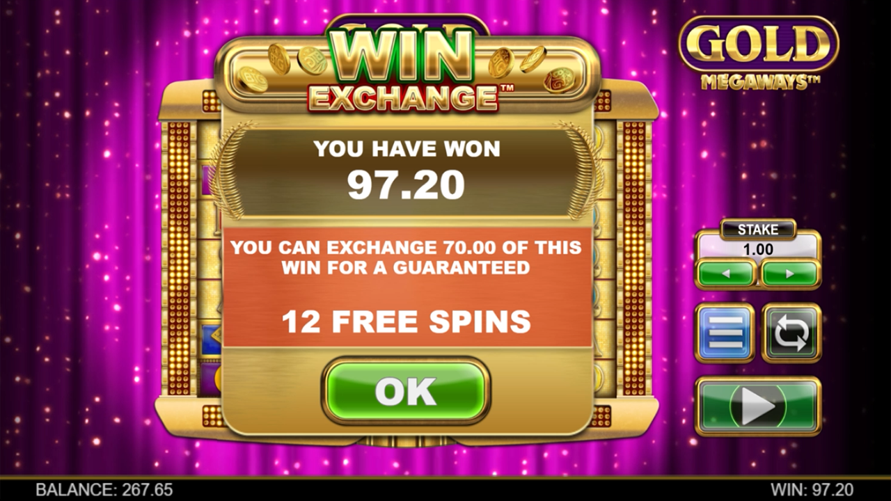 Gold Megaways Slot Win Exchange Feature