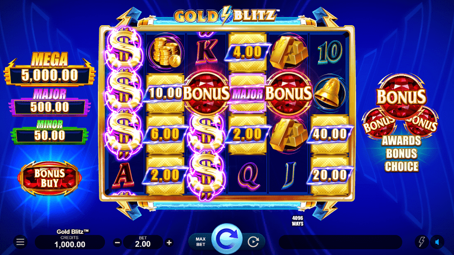 Gold blitz slot free spins