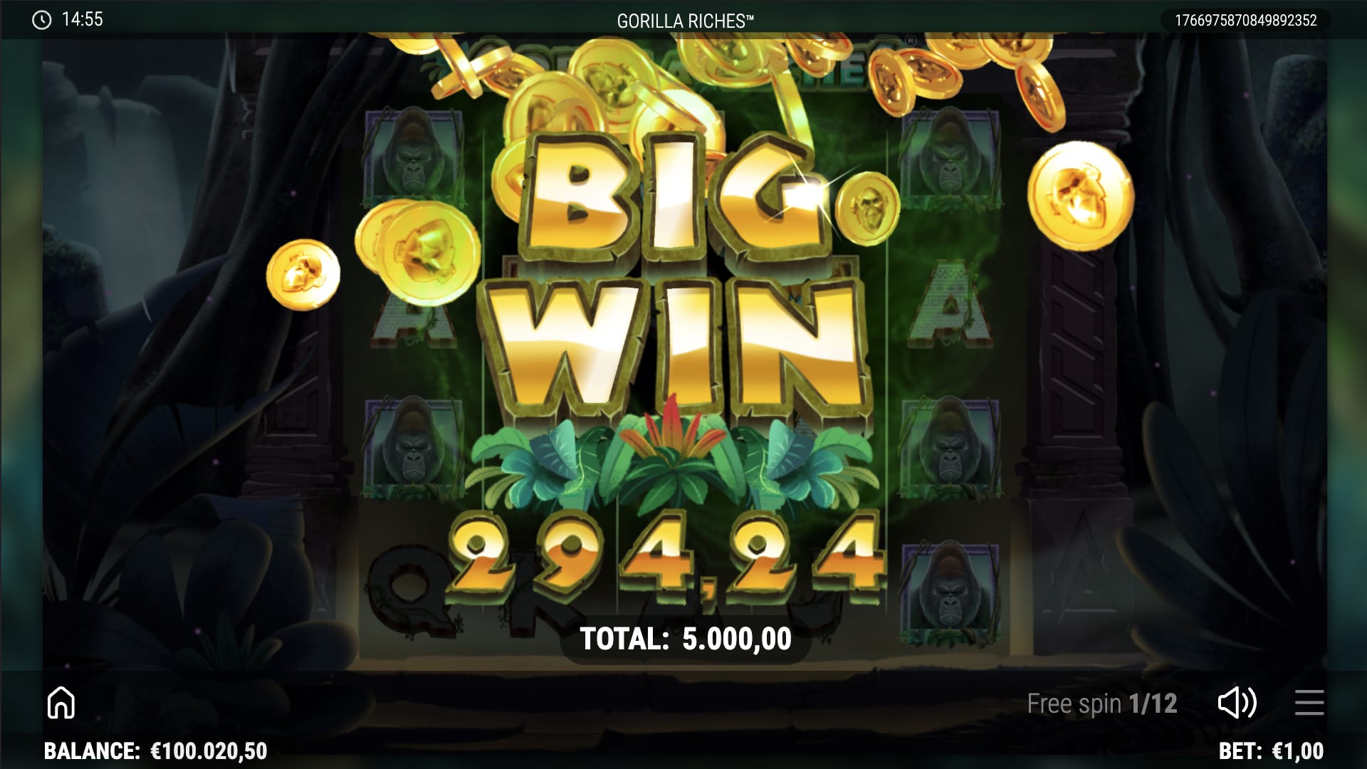 Gorilla Riches slot big win