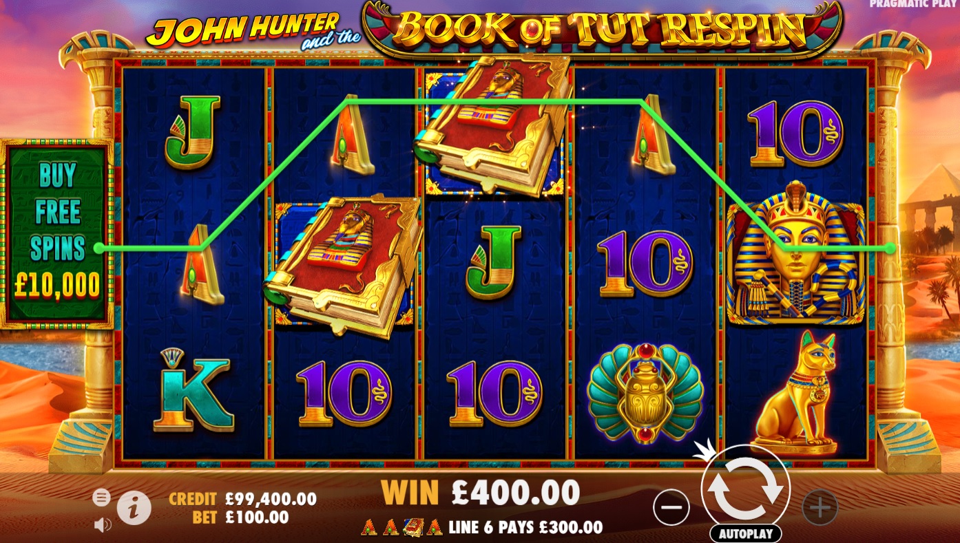 John hunter and the book of tut respin slot big win