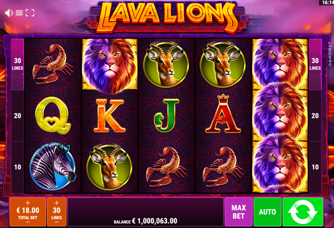 Lava Lions Slot Main lobby