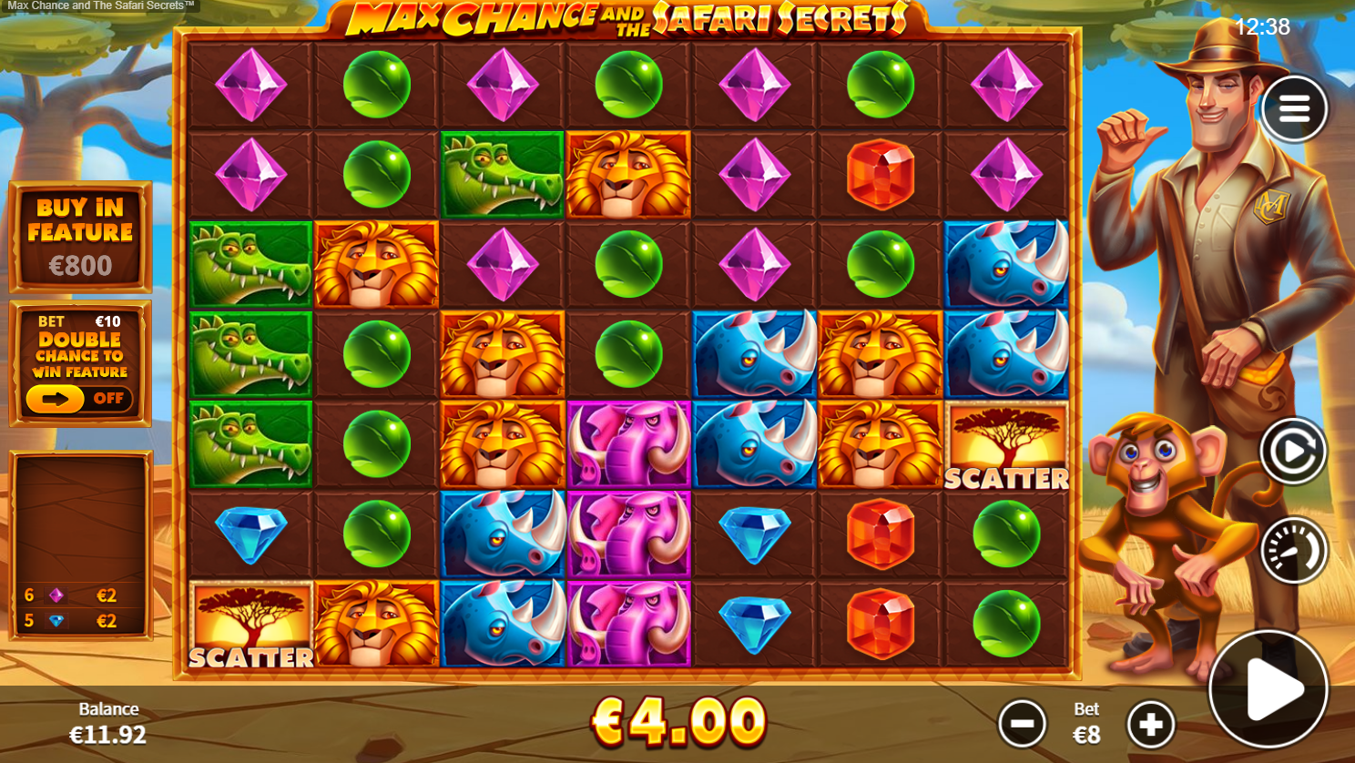 Max Chance & the Safari Secrets slot big win