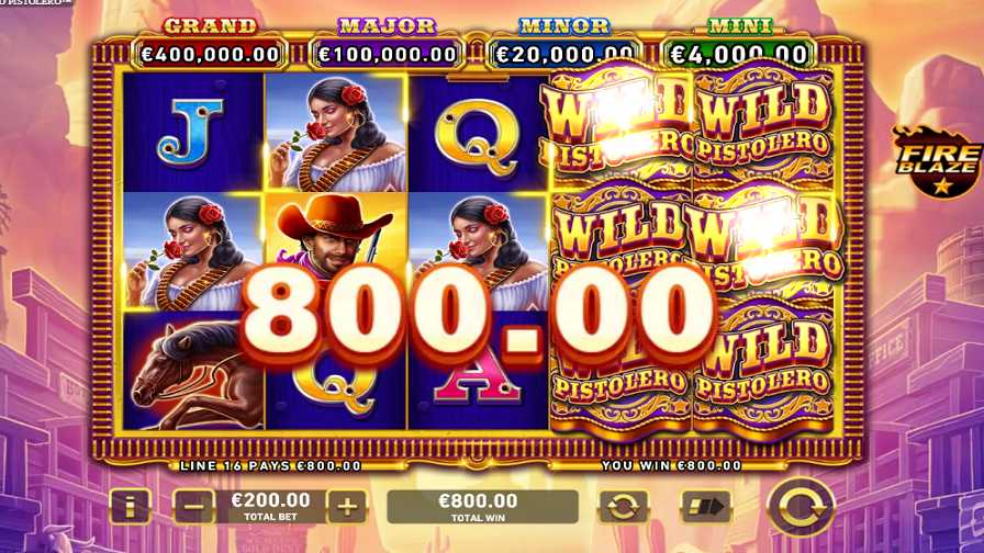 Mega fire blaze Wild Pistorelo slot big win