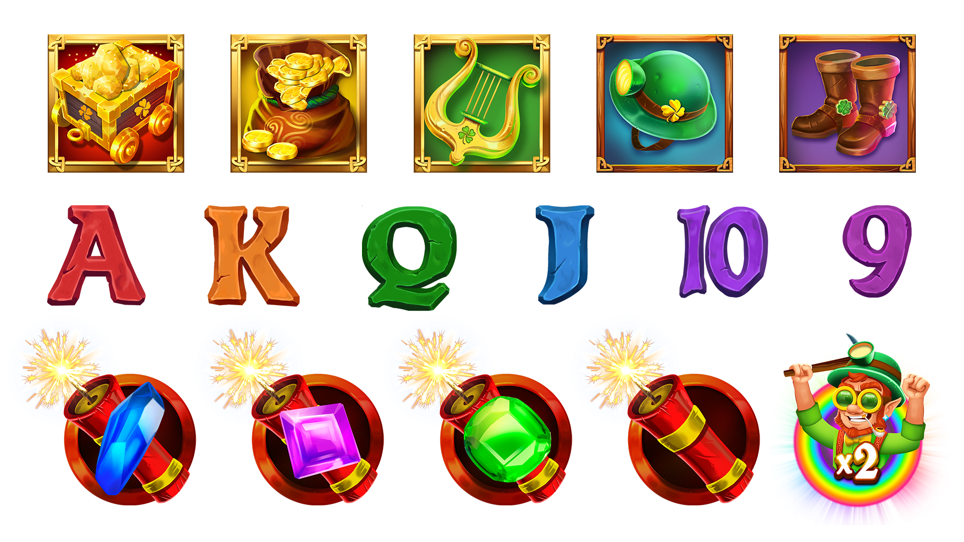 Mining Pots of gold slot bonus symbols