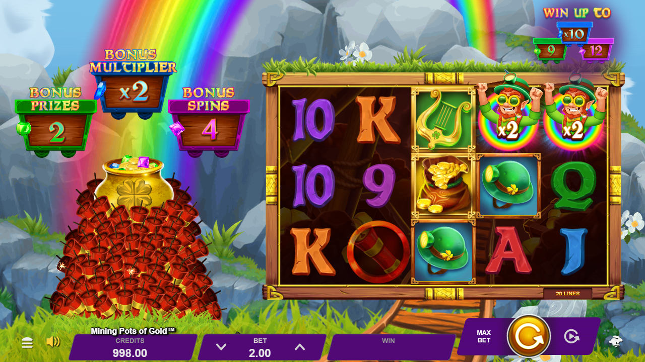 Mining Pots of gold slot base game