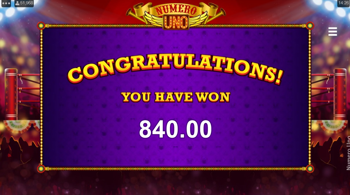 Numero Uno slot Big win