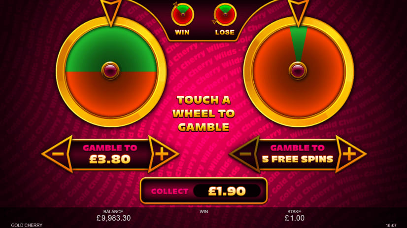 Gold Cherry Slot Gamble Wheel feature