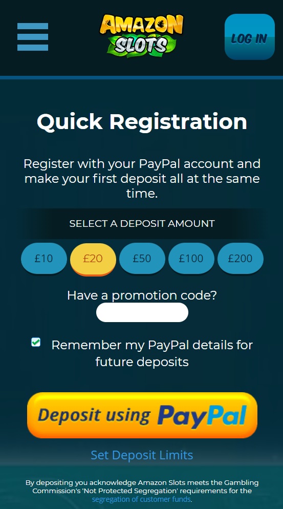 Paypal Quick Registration