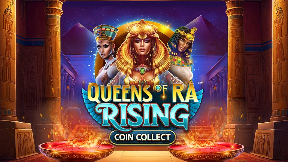 Queens of Ra Rising Coin Collect Slot logo