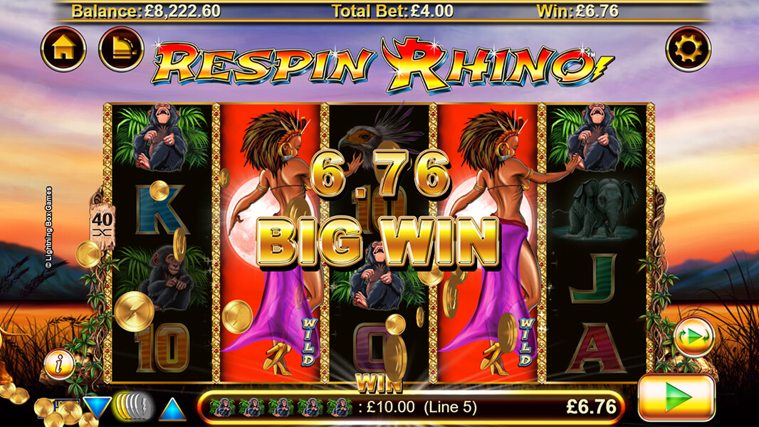 Respin Rhino Slot big win