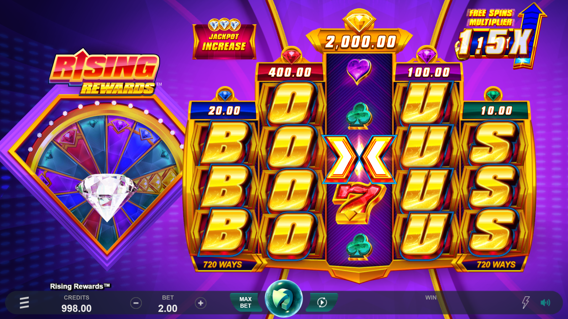 Rising Rewards Slot BOnus feature