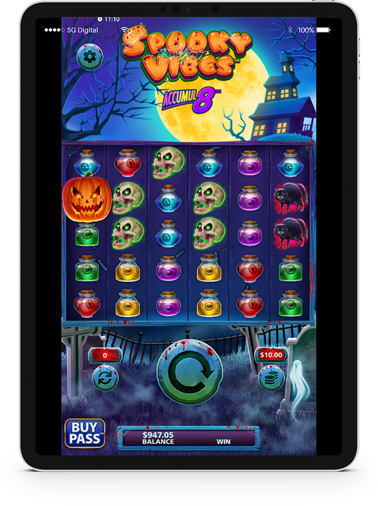 Spooky vibes accumul8 slot tablet screenshot