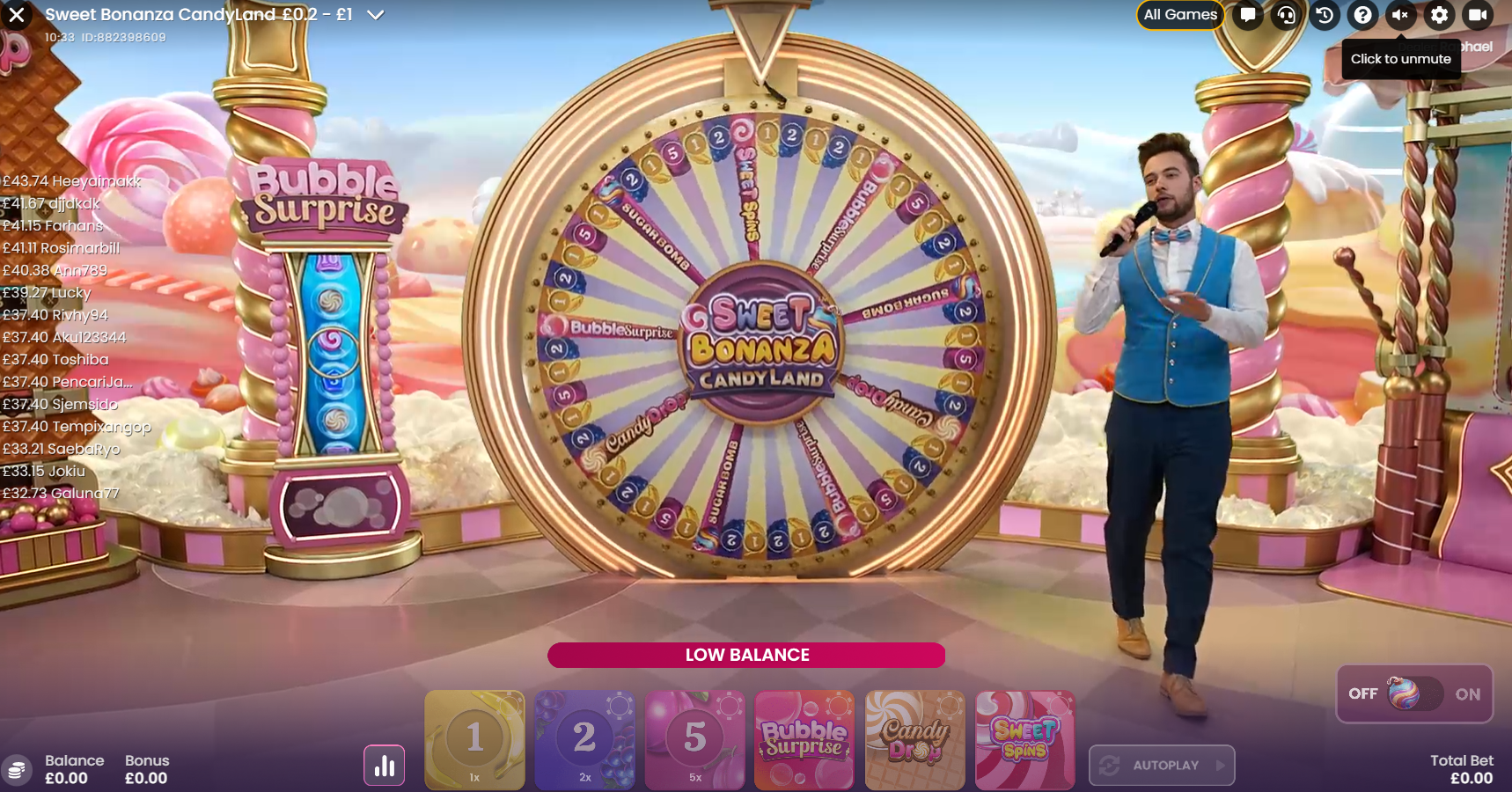 sweet bonanza candyland live casino wheel