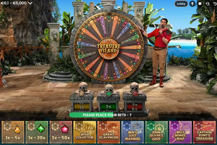 Treasure Island Slot lobby