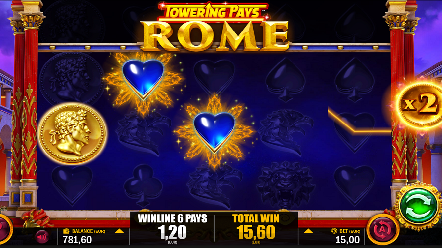 Towering Pays Rome Slot Game Features