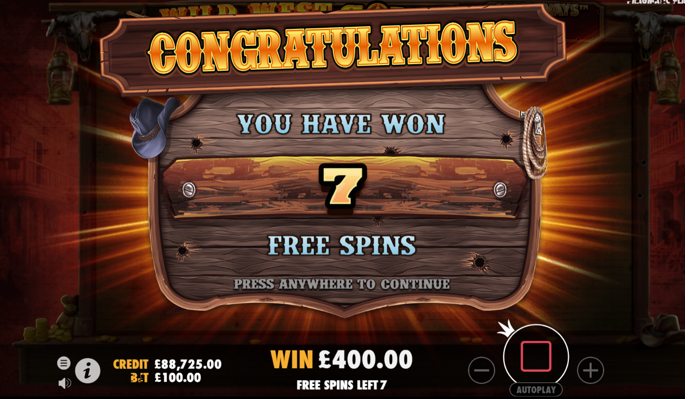 Wild West Gold Megaways slot free spins