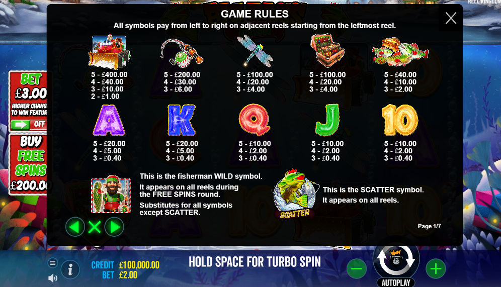 Big Bass Christmas Bash Slot Game rules