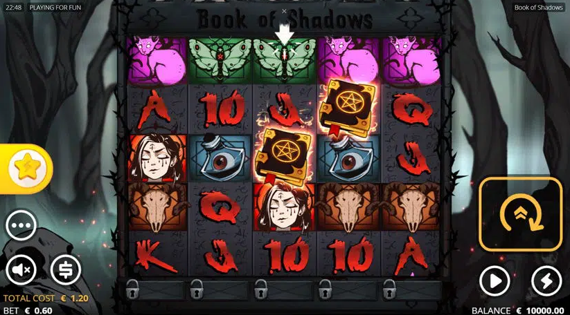 book of shadows slot lobby