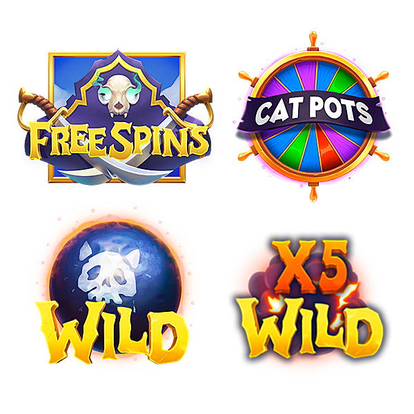 cats of the caribbean slot symbols