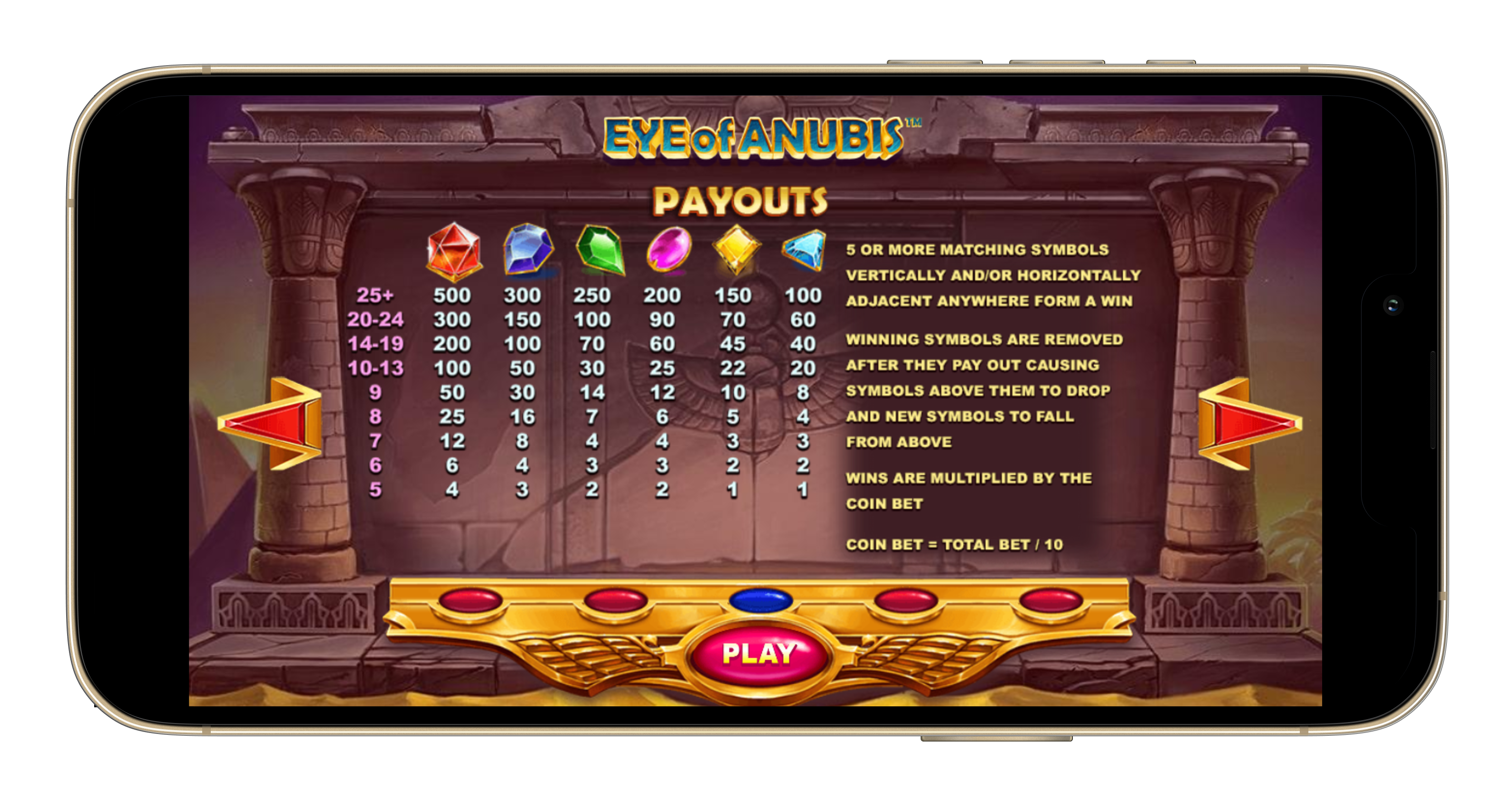 Eye of anubis slot paytable