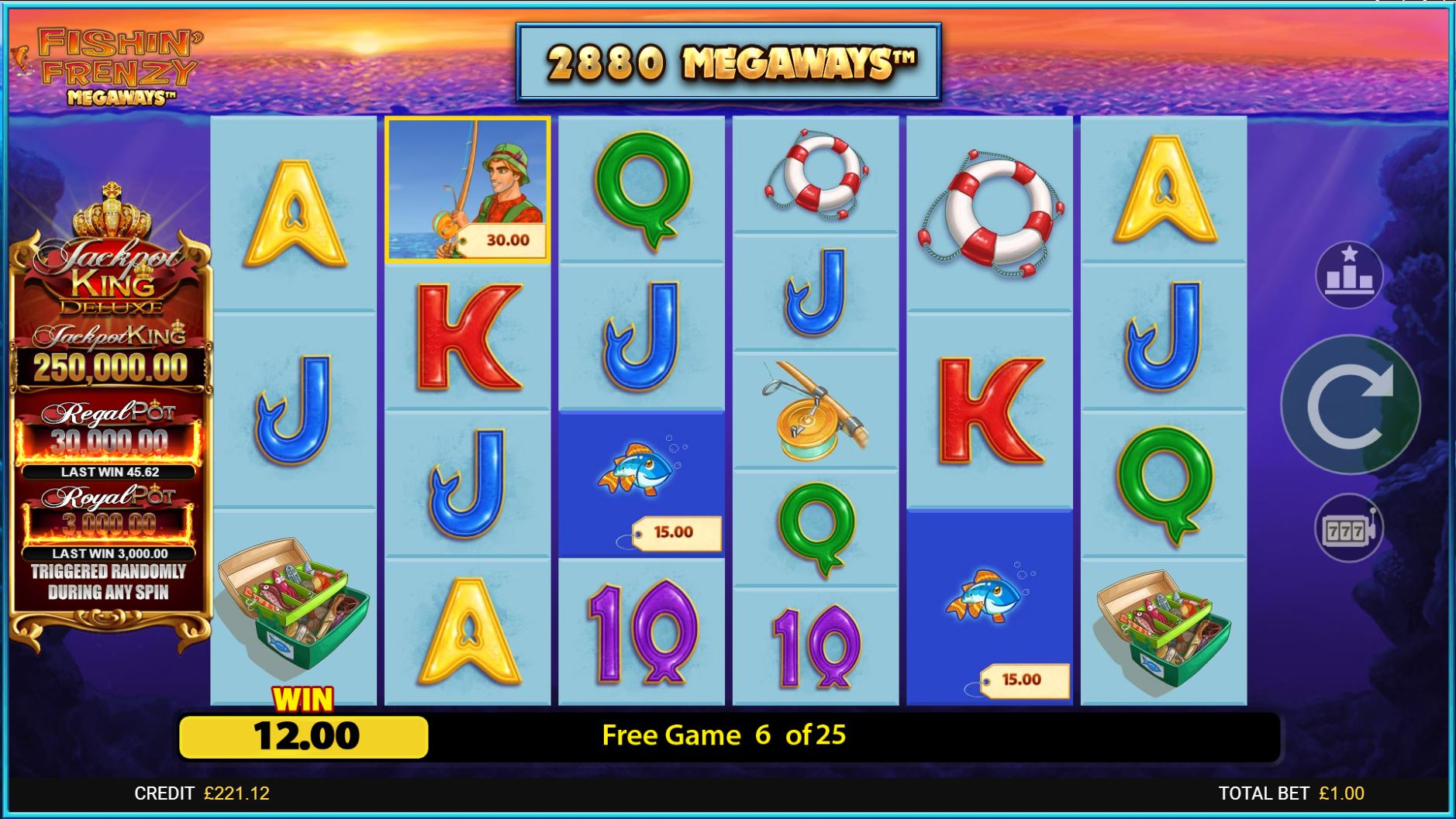 Fishin frenzy megaways slot